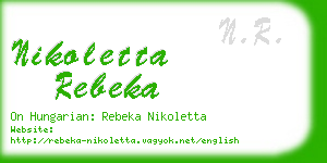 nikoletta rebeka business card